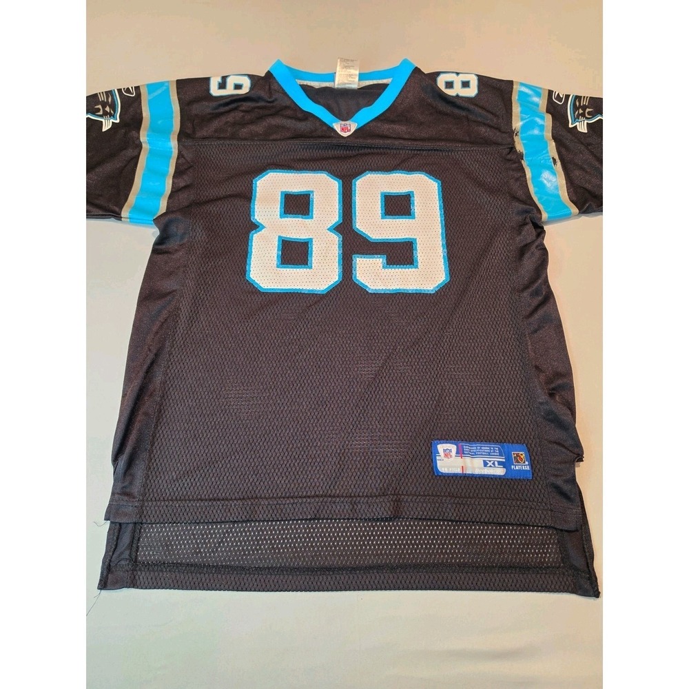 Reebok NFL Carolina Panthers Steve Smith 89 Jersey Kids XL 18-20 Black Mesh